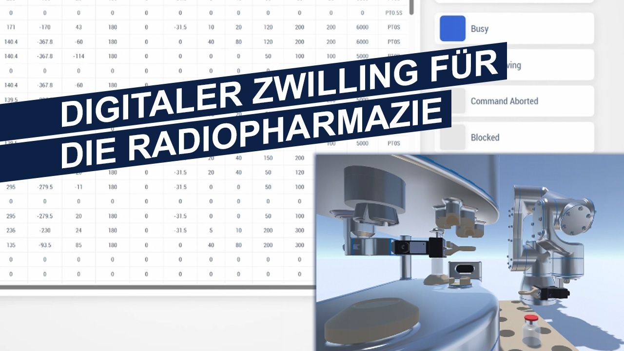 A computer screen with the words digitaler zwilling fur die radiopharmazie on it