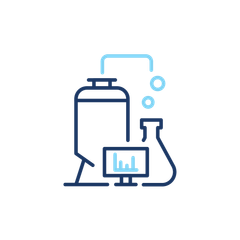 Smart Processes Eine Strichzeichnung eines Prozesses mit Pfeilen und einem Zahnrad.