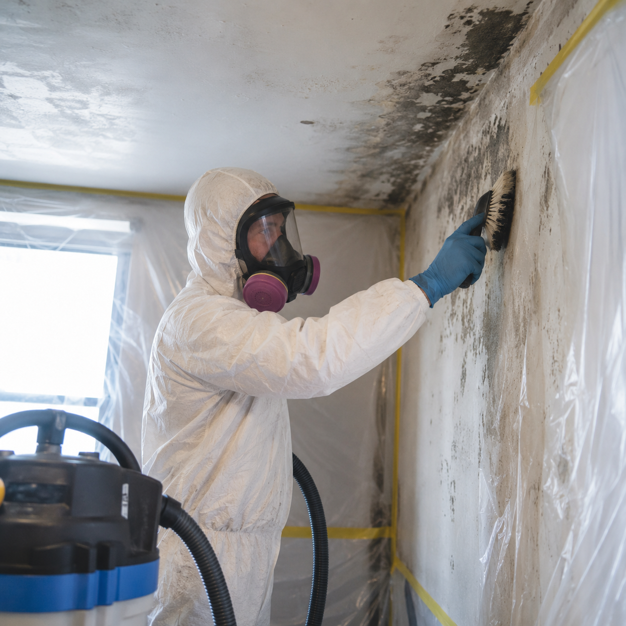 Free mold estimate ad with house outline, magnifying glass, and green “Call Now” button