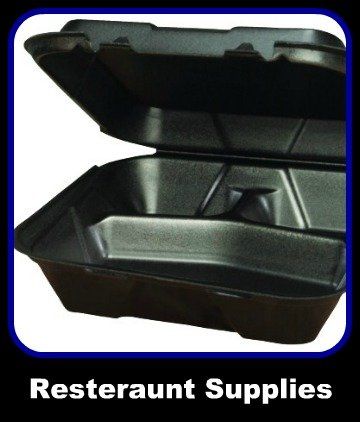 A styrofoam container with the words resteraut supplies below it