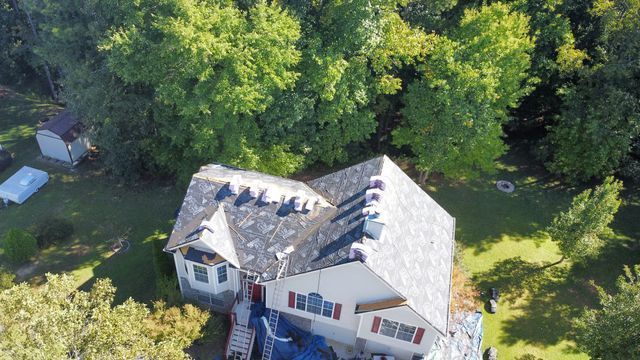 Aerial view of house under construction - Woodstock, GA | MTak Roofing Systems