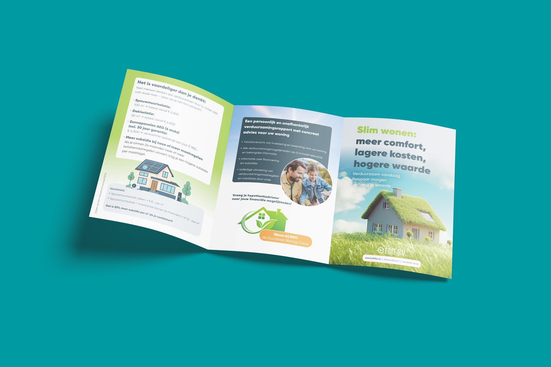 Flyer ontwerp, drieluik.