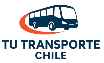 Bus azul con arco naranja, logo de 
