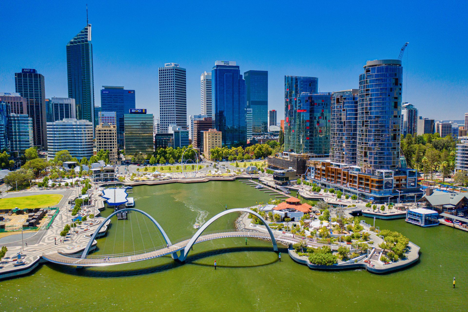Aerial View Of Elizabeth Quay Waterfront - Canning Vale, WA - Accredit Building Surveying & Construction Services Pty Ltd