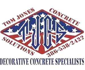 The logo for Tom Jones Concrete Solutions, decorative concrete specialists