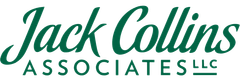 The logo for jack collins associates llc is green and white.