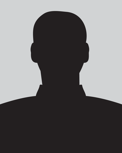 A silhouette of a man 's head on a gray background.
