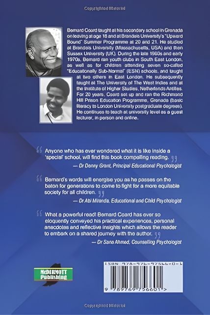 Back cover of a book