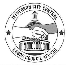 Jefferson City Central Labor Council AFL-CIO circular logo with handshake and capitol dome