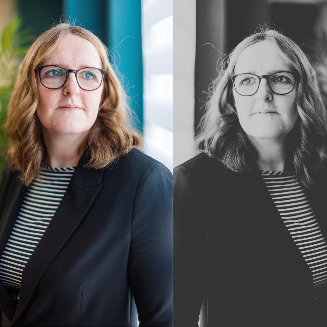 Beate Roos, Spiegelung bunt zu schwarz/weiß