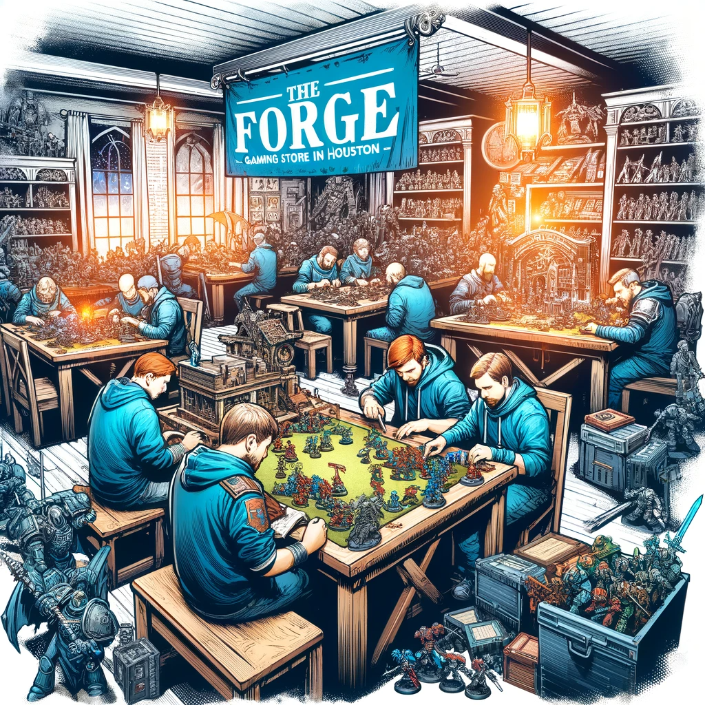 The Forge gaming store with Warhammer players in Houston