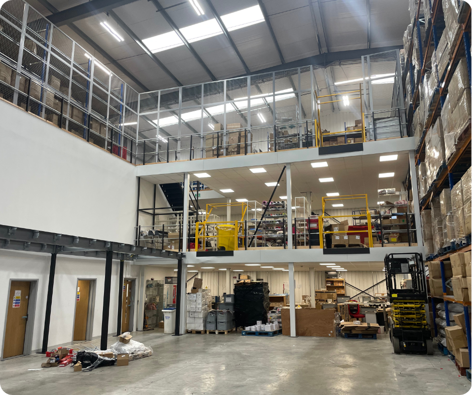 Two-tier mezzanine flooring