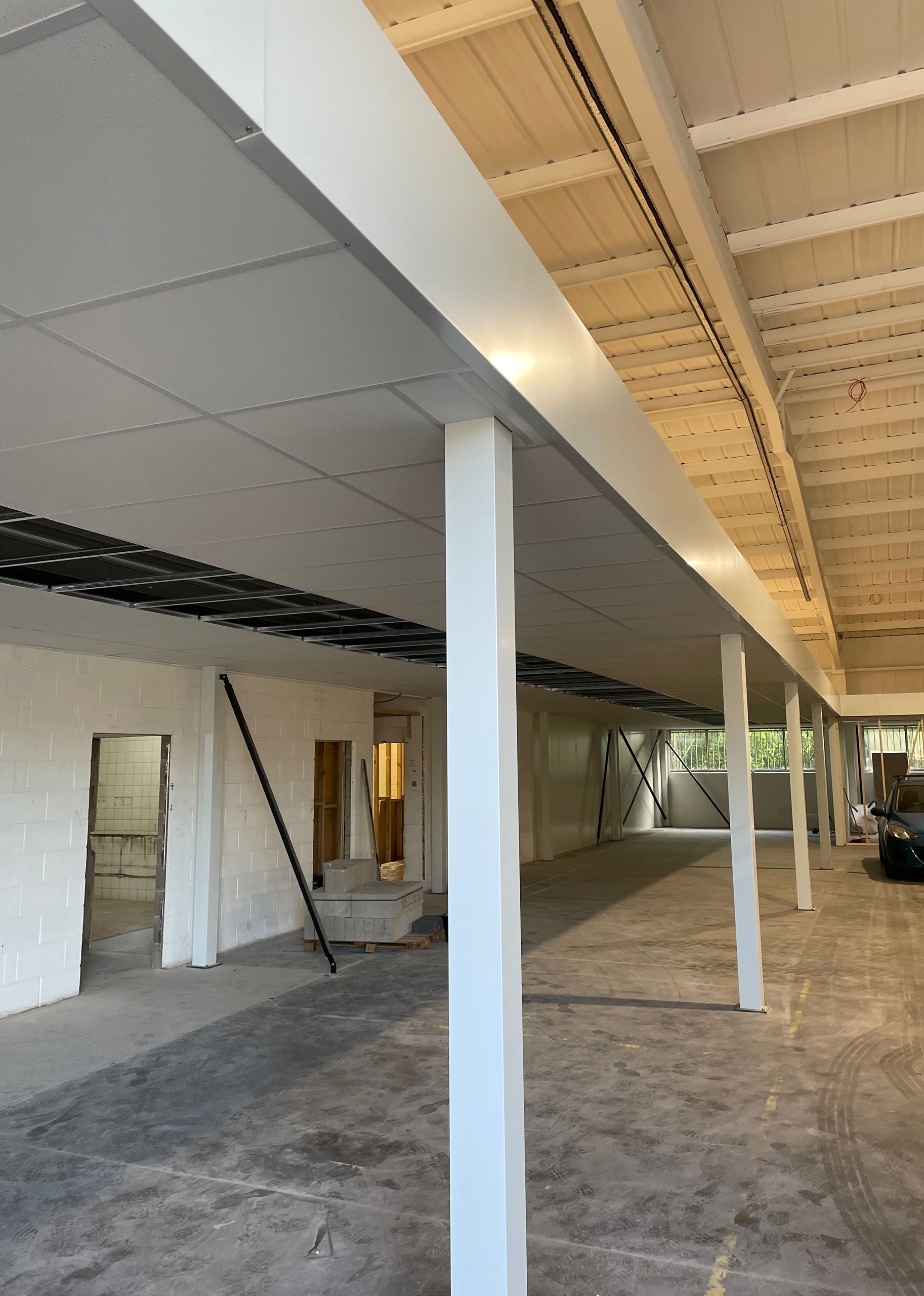 mezzanine flooring for automative workshop and car garage