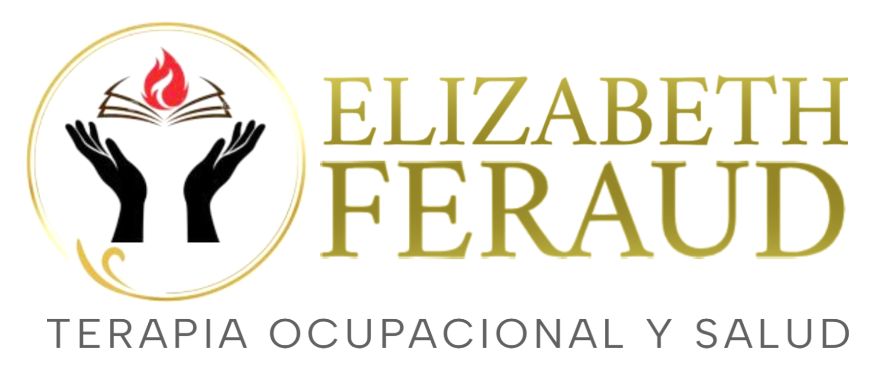 Logotipo: Techo dorado y apretón de manos sobre fondo azul, texto 