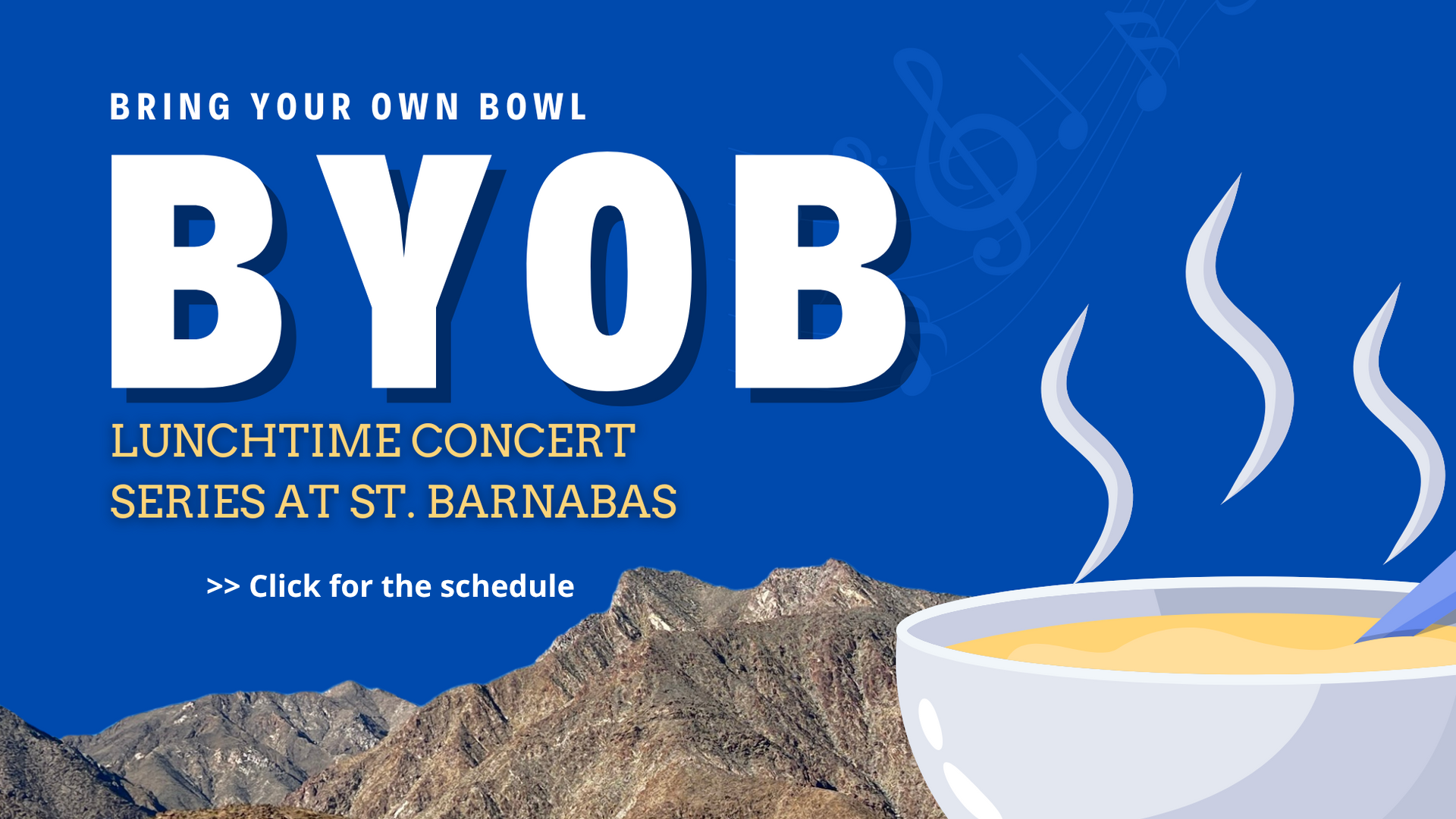 BYOB at St Barnabas in Borrego Springs Ca