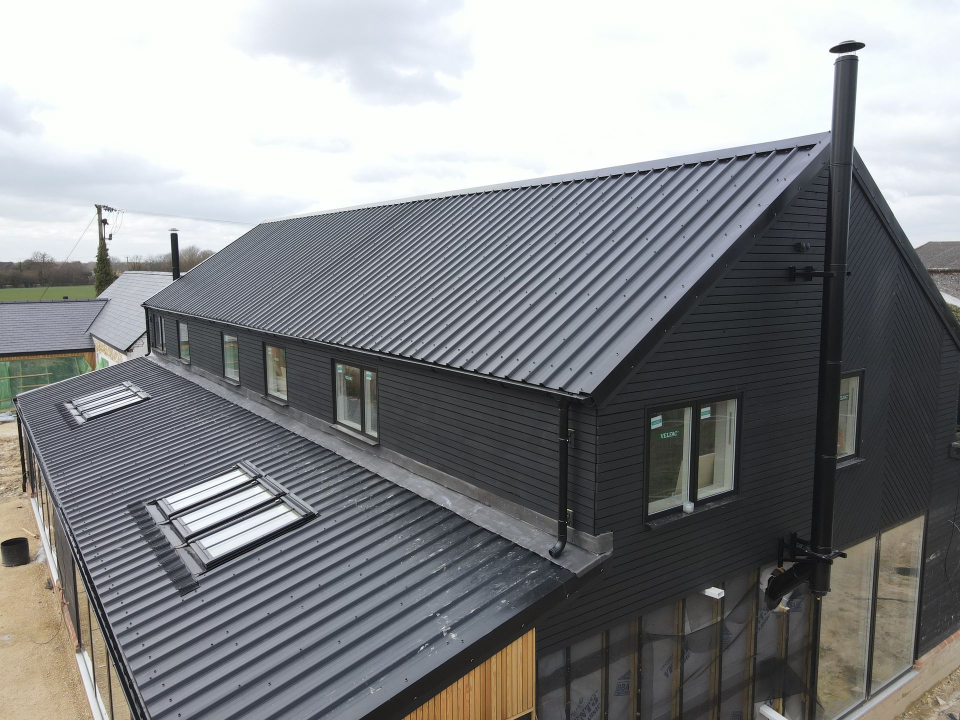 Metal roof on residential home
