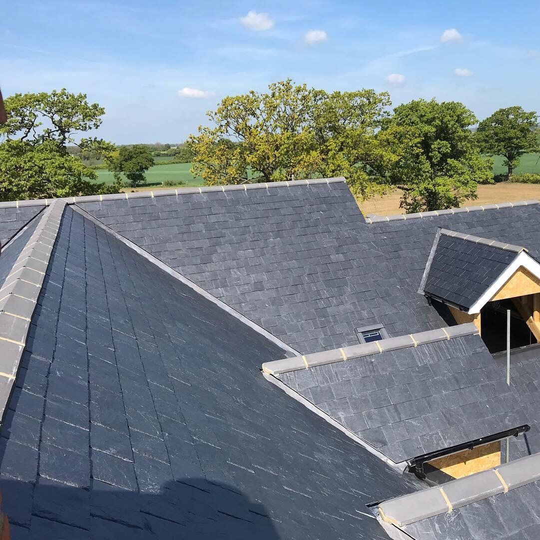 Pitched slate roof