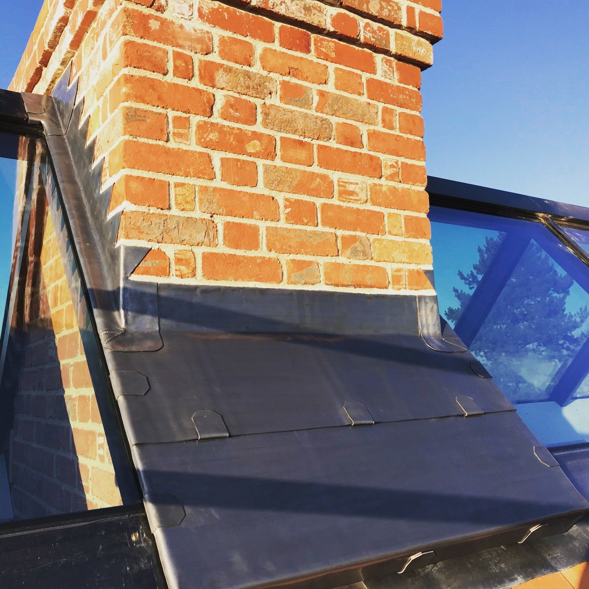 Lead flashing around chimney