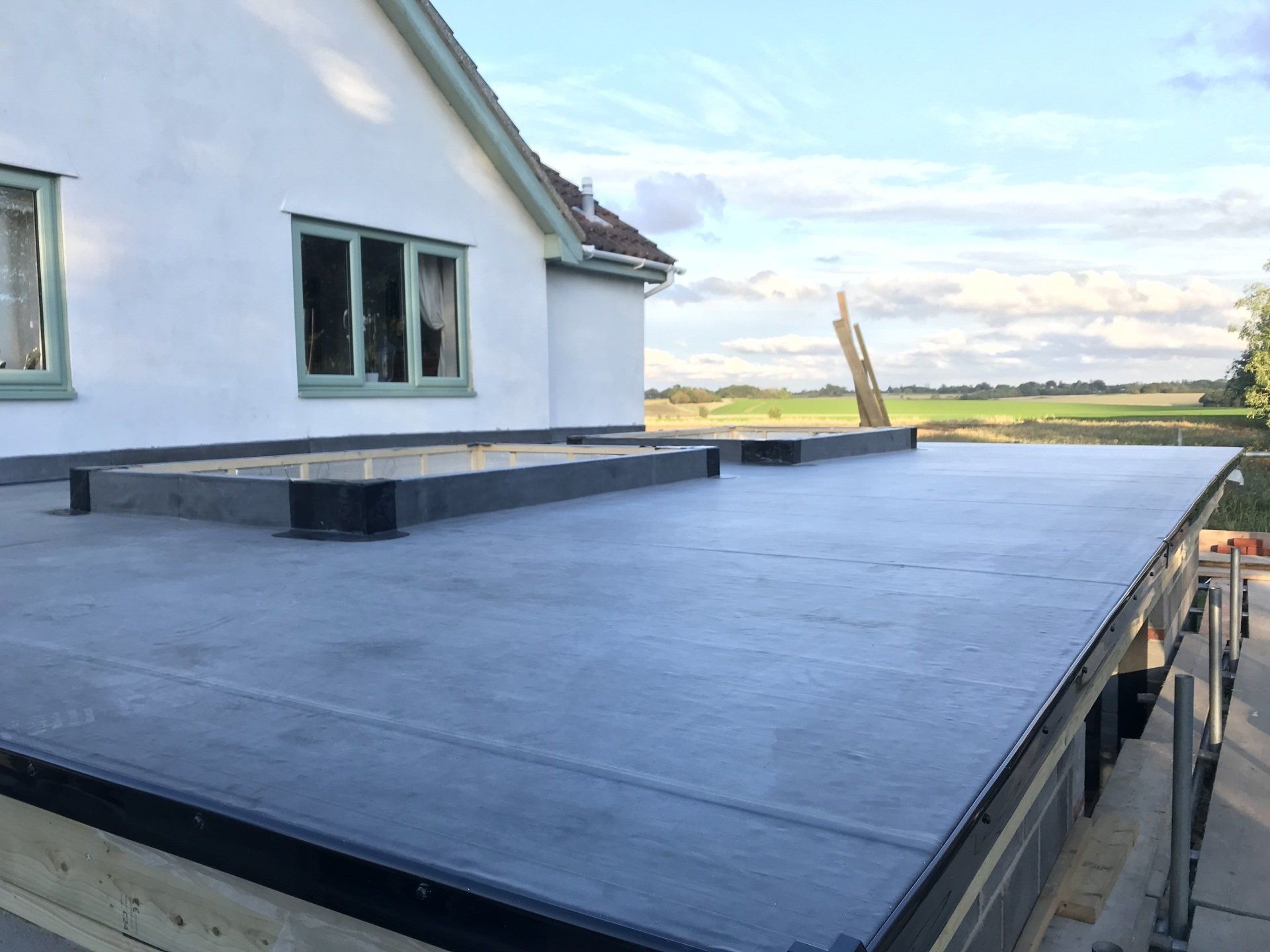 EPDM flat roof and roof light