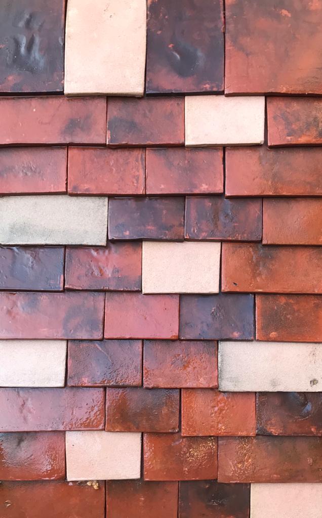 Plain tiles close up