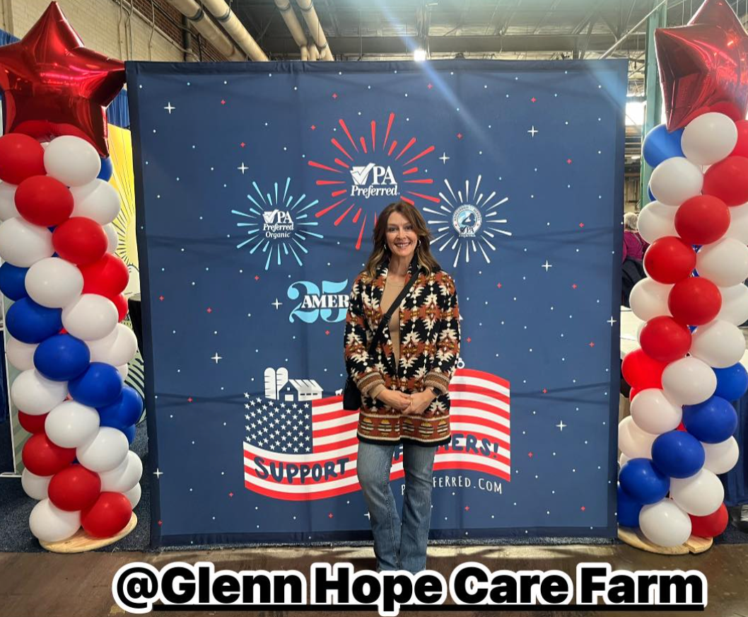 Glenn Hope Care Farm team showcasing grass-fed beef at the Pennsylvania State Farm Show on Military 