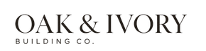 OAK & IVORY BUILDING CO. logo in black text on a white background
