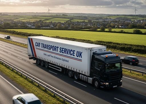 A black semi-truck labeled