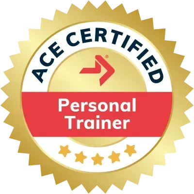 A gold ace certified personal trainer badge