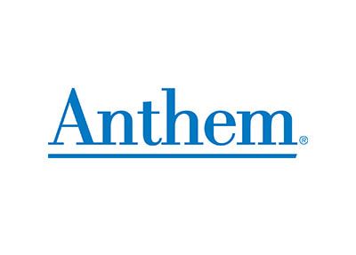 Anthem logo in blue text with an underline, on a white background.