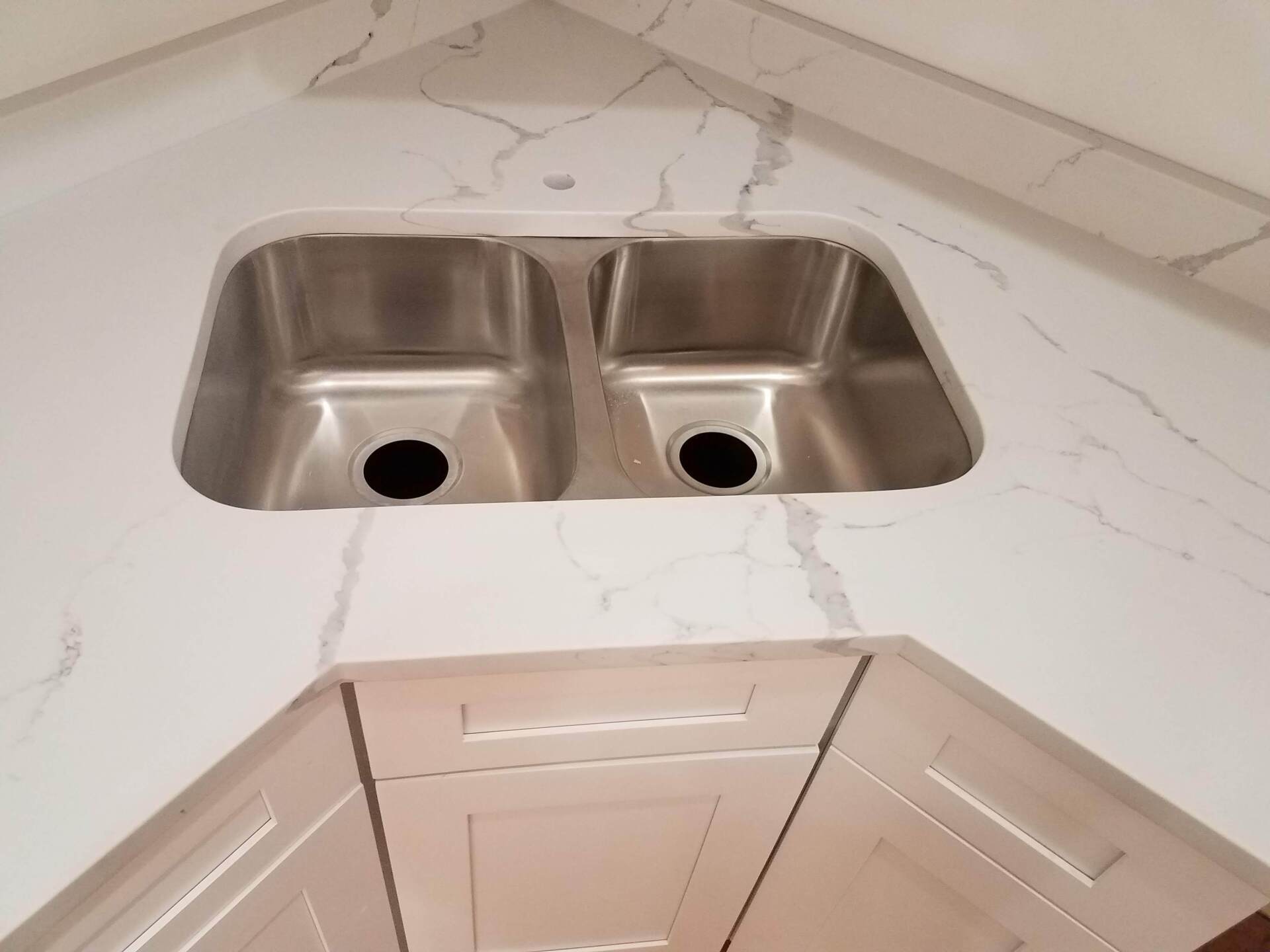 Marble kitchen countertop sink