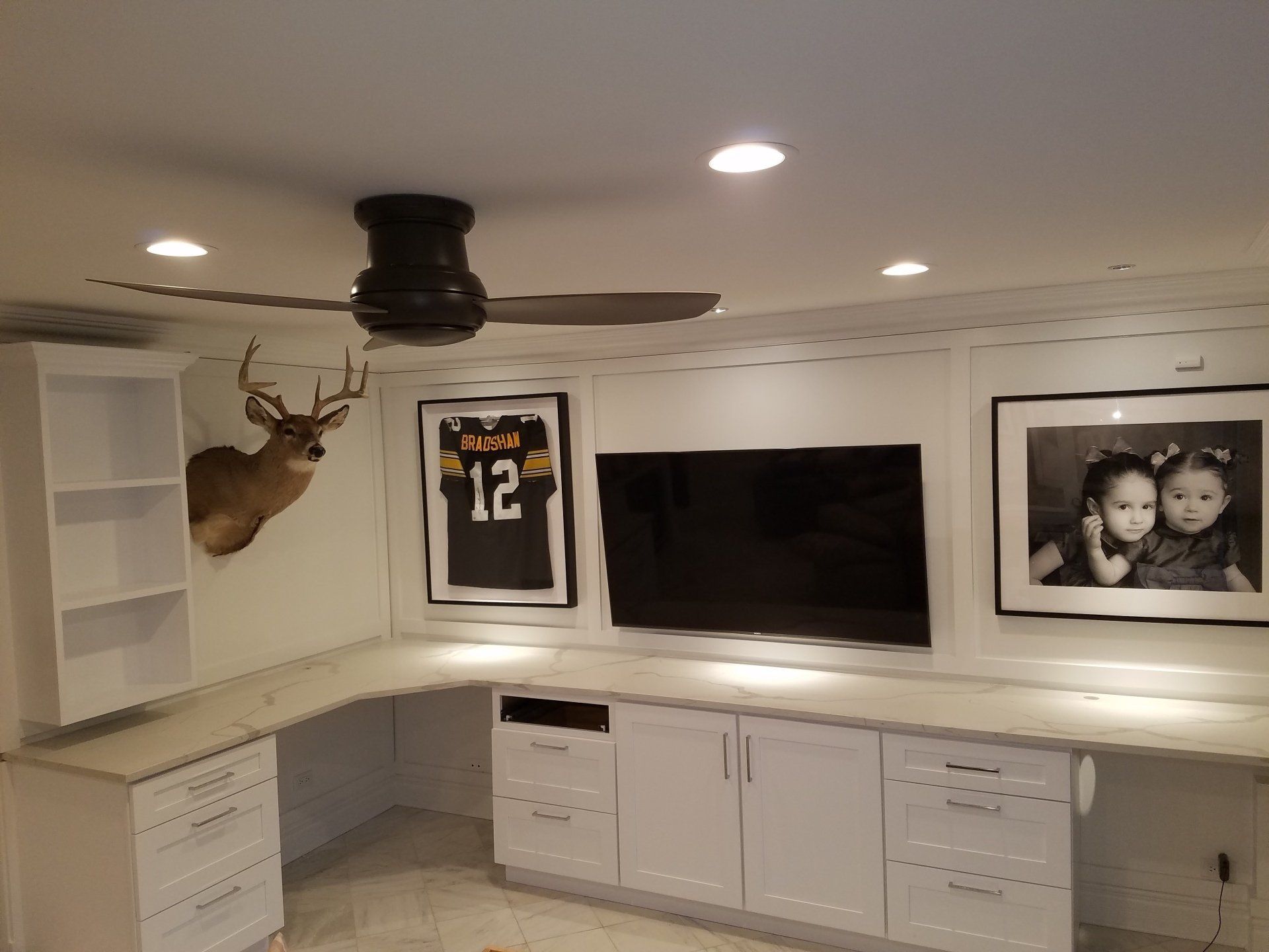 Marble countertop in man cave