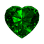Green heart-shaped gemstone icon on a white background
