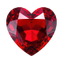 Red faceted gemstone heart on a white background