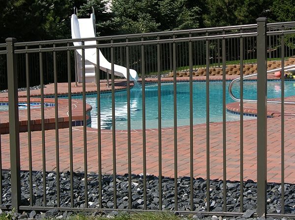 Pool with Slide — Chesterfield, MI — Radiance Aluminum Fence, Inc.