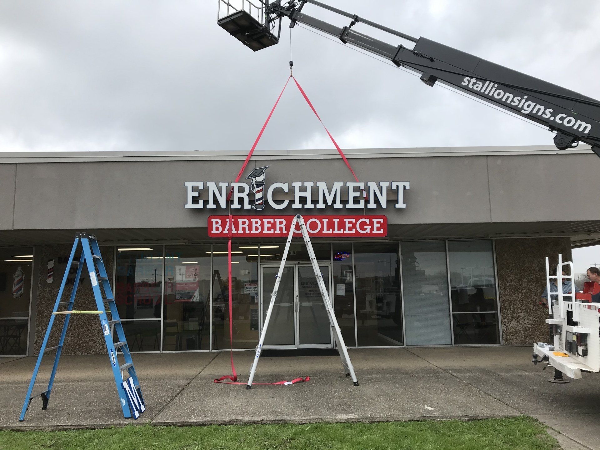 Enrichment Barber College Sign — San Antonio, TX — Stallion Signs