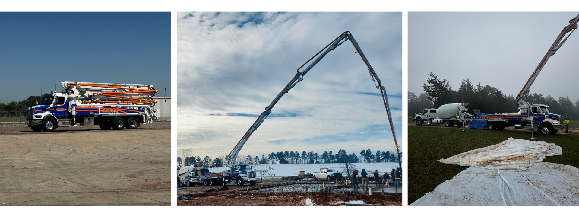 concrete delivery collage
