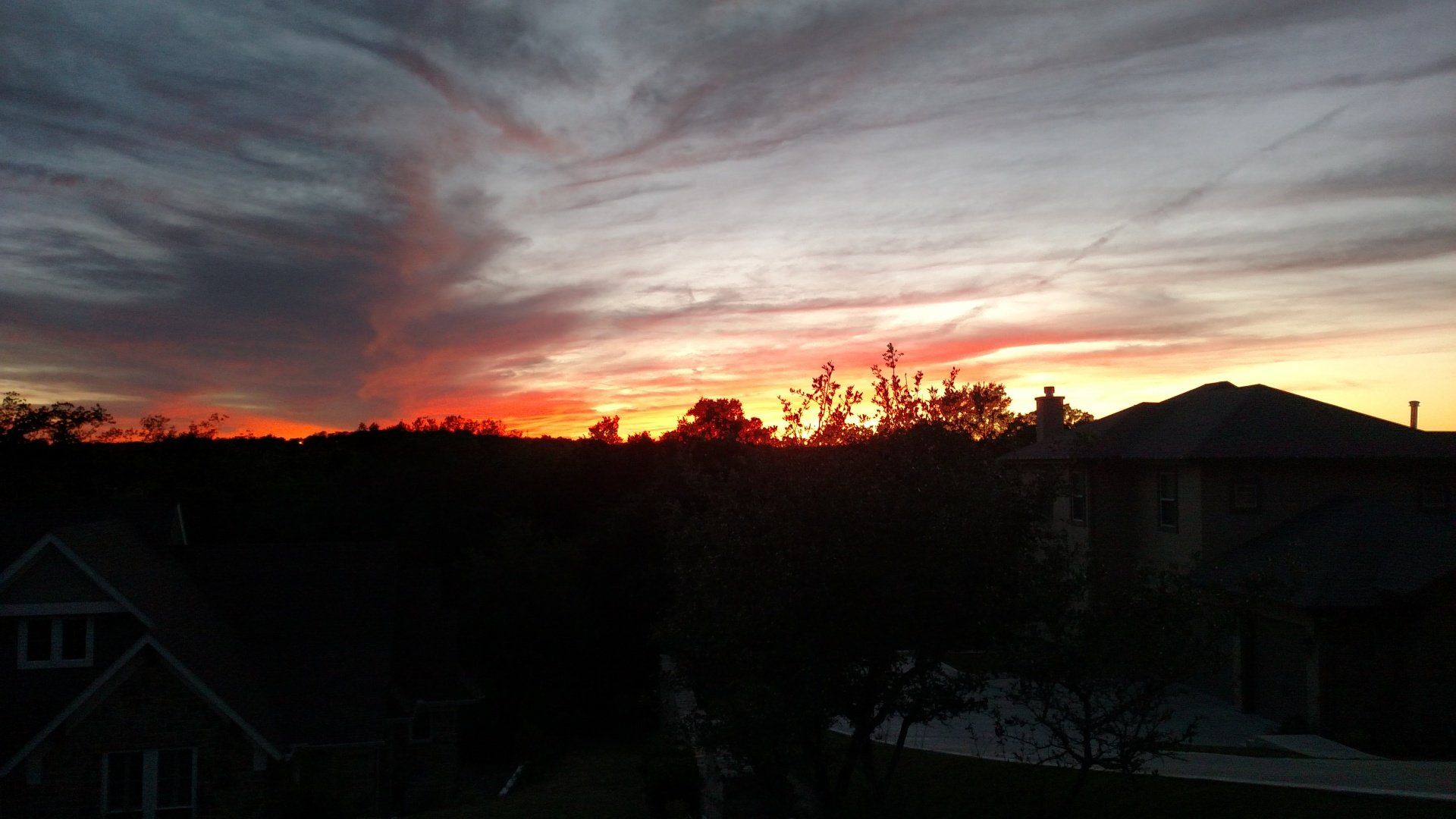rising sun with beautiful sky and trees