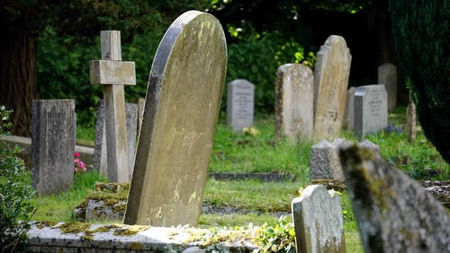 Tombstones in cemetery remind us we will die