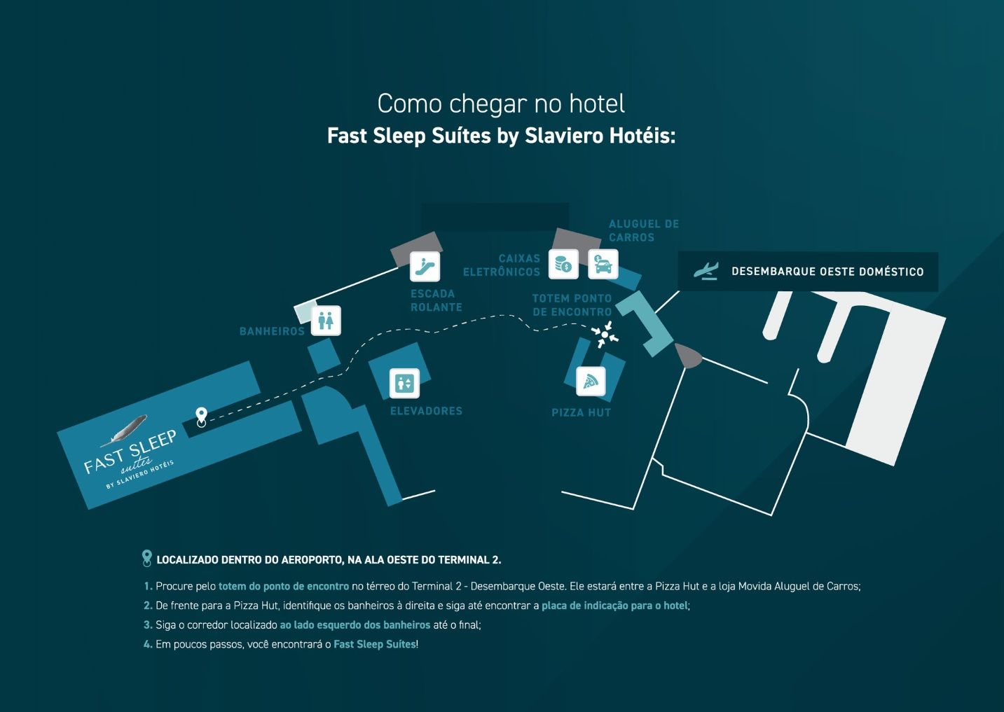 Um mapa de um hotel chamado sono rápido