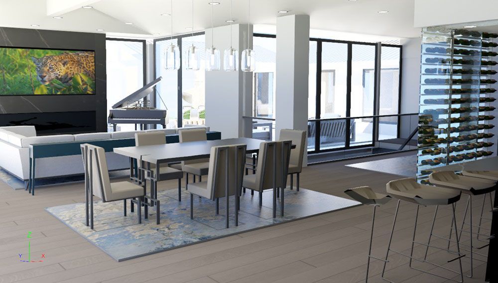 Living Room With a Dining Table and Chairs 