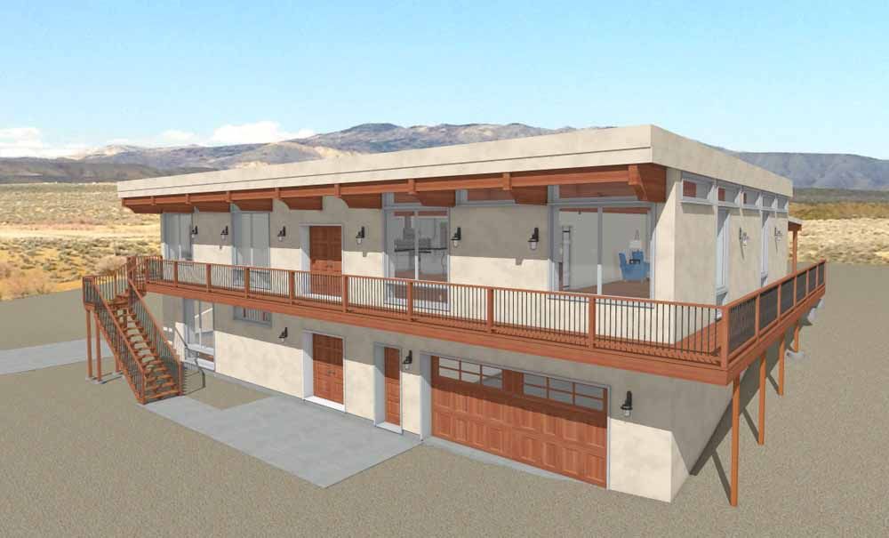 House With a Balcony and Stairs