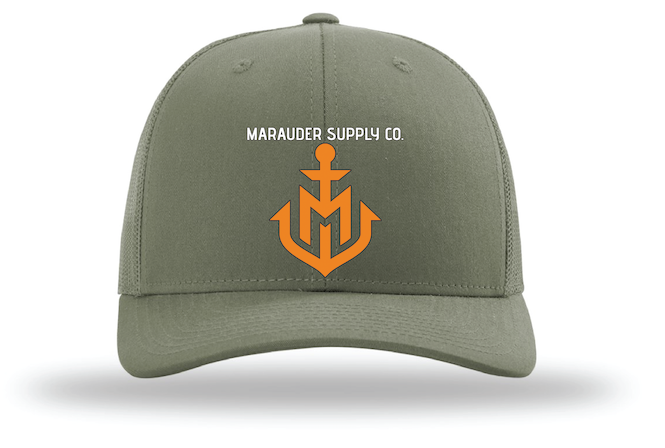 A baseball cap that says marauder supply co on it