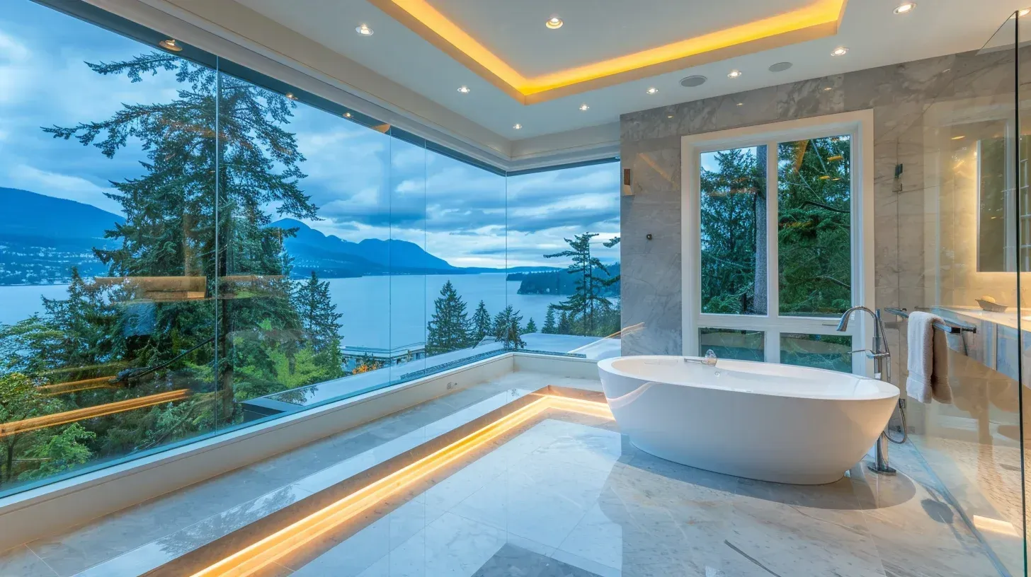 Vancouver BC bathroom remodeling company upgrading exhaust ventilation and installing moisture-resistant drywall. Porcelain tile shower walls ensure durability. Ideal for full bathroom transformations.
Bathroom renovation Vancouver Lower Mainland featuring engineered quartz countertop and contemporary faucet fixtures. Frameless glass shower door creates seamless look. Built by certified renovation professionals.
Vancouver bathroom remodel before and after highlighting complete layout redesign and storage optimization. Waterproof membrane applied in all wet zones. Fully licensed contractors completed project.
Contemporary bathroom renovation Vancouver including marble vanity surface and brushed nickel plumbing fixtures. Integrated smart lighting system enhances efficiency. Designed for modern West Coast homes.
Bathroom renovation specialists Vancouver BC performing electrical panel upgrade and plumbing rerouting. Heated tile flooring installed beneath porcelain tiles. Built for moisture protection and durability.