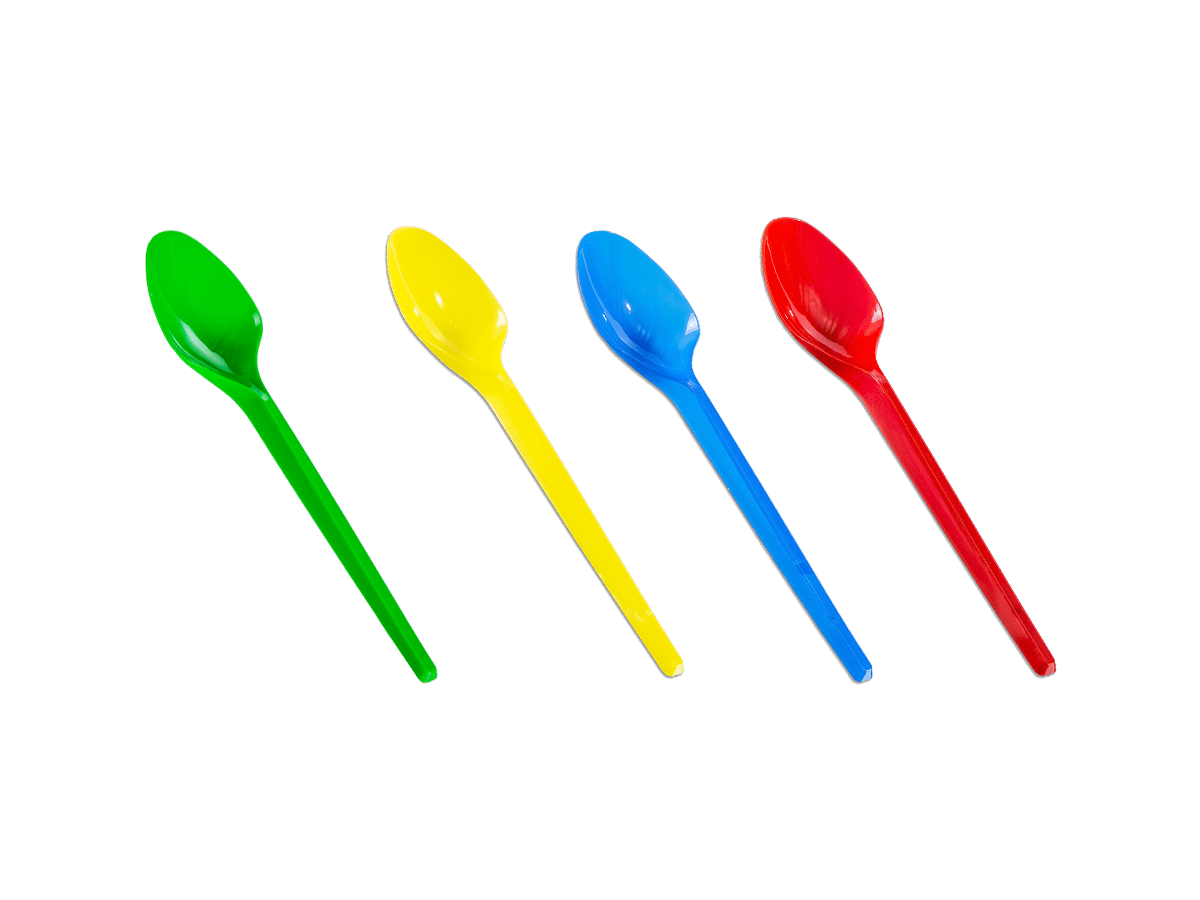 colher sobremesa descartável colorida sortida prafesta