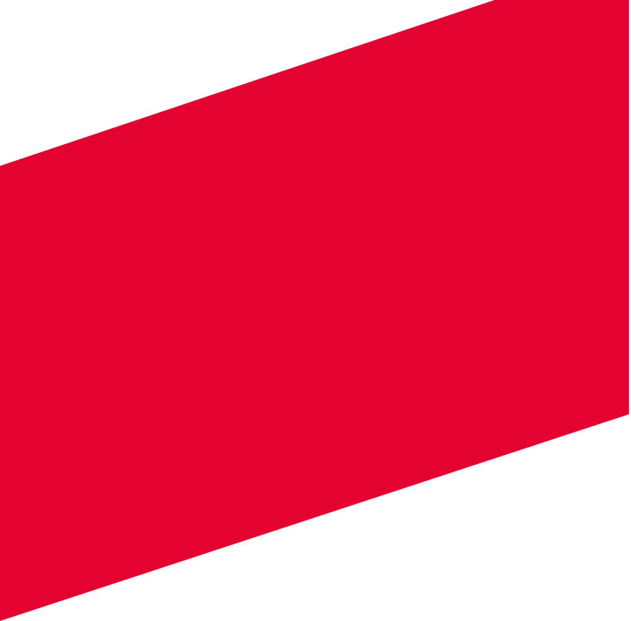 Red, tilted rectangle against a white background.