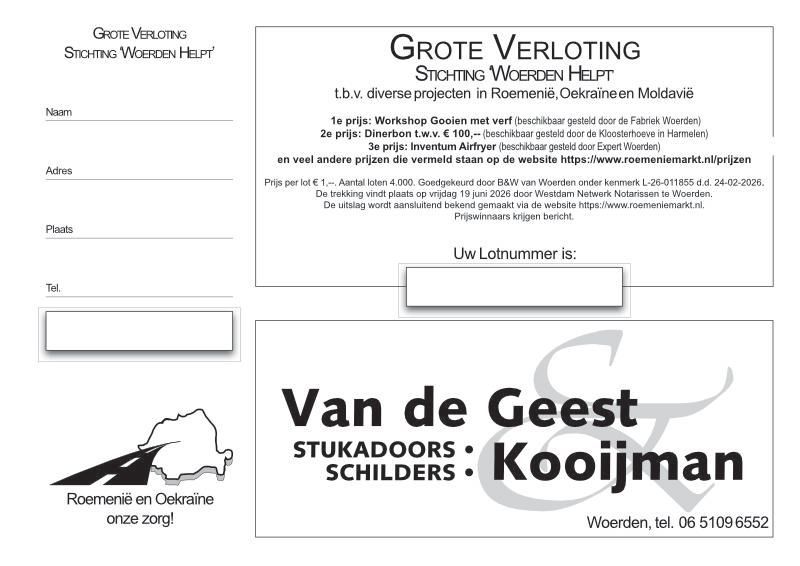 15 Loten Grote Verloting