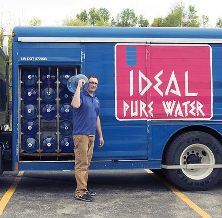ideal pure water truck and employee