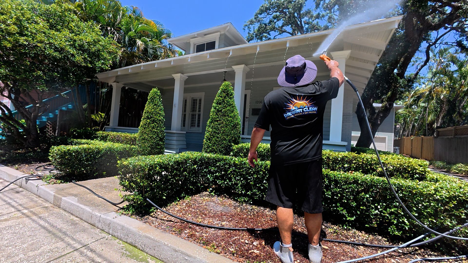 Soft Washing 110 Year Old House in Bayshore Tampa