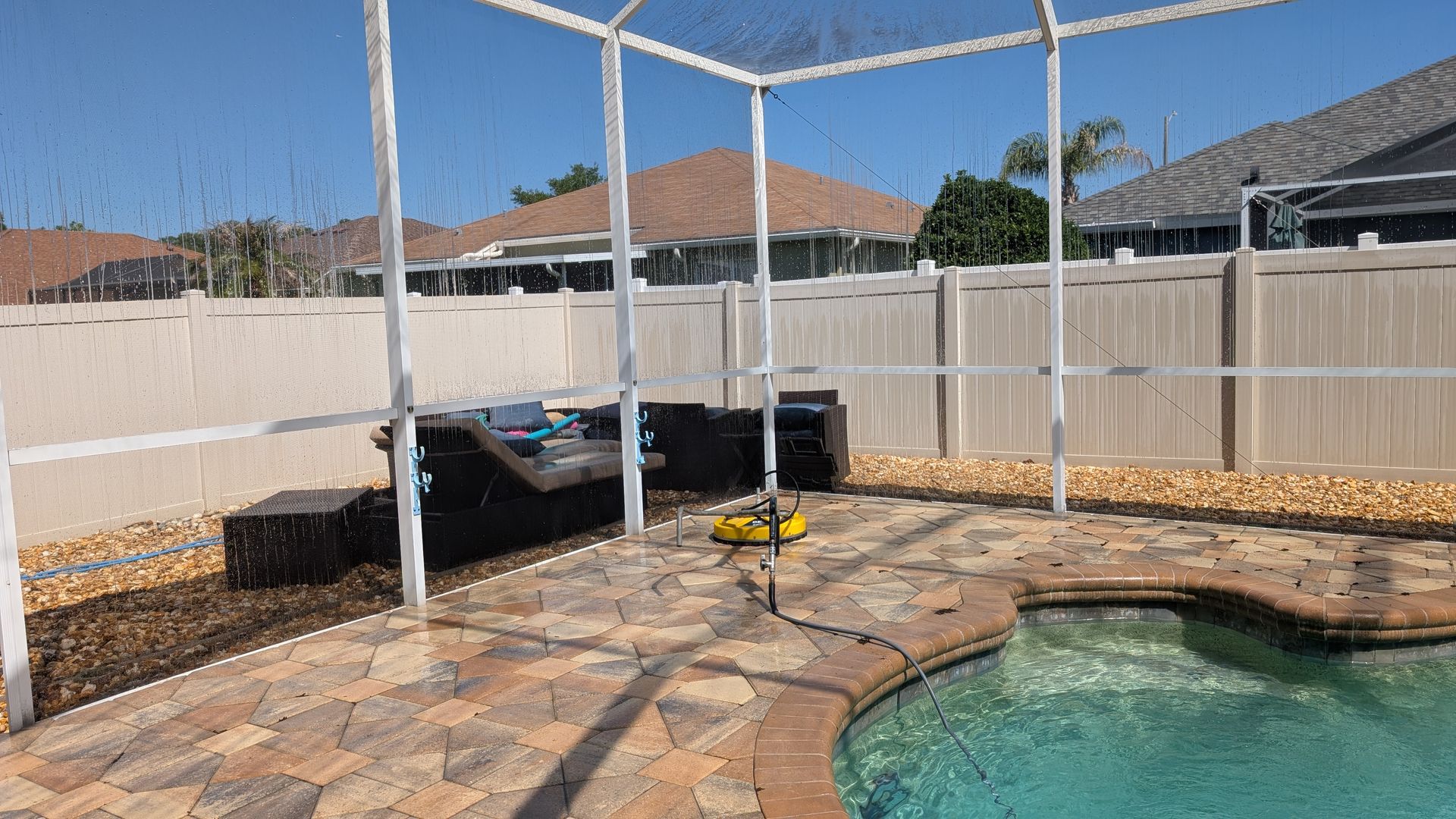 Driveway pressure washing