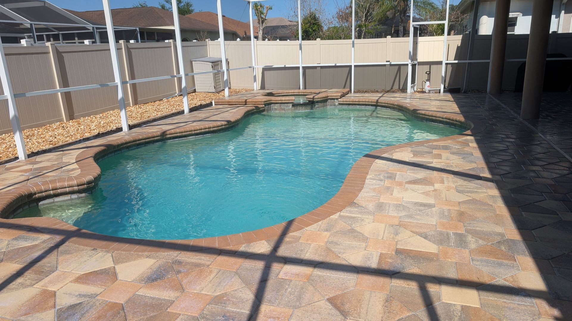 Driveway pressure washing before and after